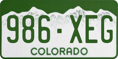 CO license plate 986XEG