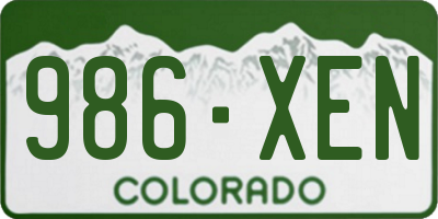 CO license plate 986XEN