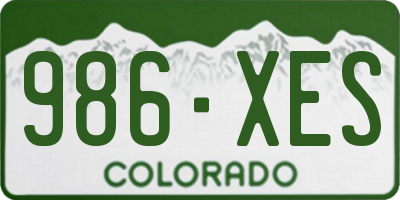 CO license plate 986XES