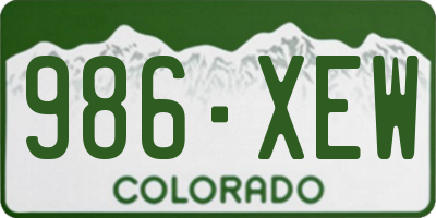CO license plate 986XEW
