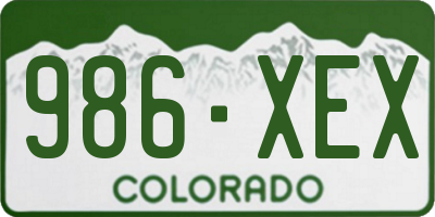 CO license plate 986XEX