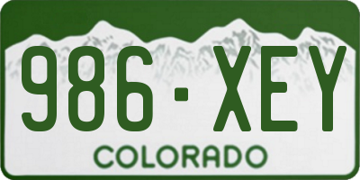 CO license plate 986XEY