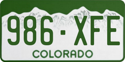 CO license plate 986XFE