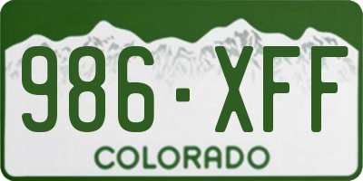CO license plate 986XFF