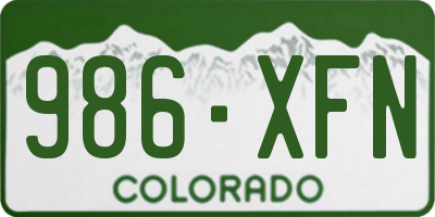 CO license plate 986XFN