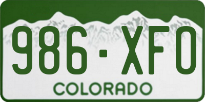 CO license plate 986XFO