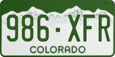 CO license plate 986XFR
