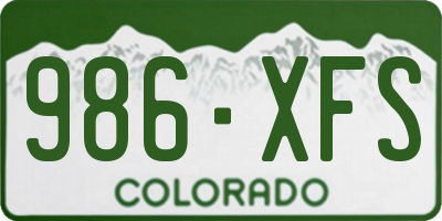 CO license plate 986XFS