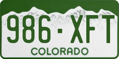 CO license plate 986XFT
