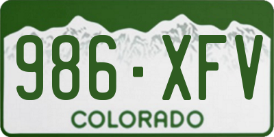 CO license plate 986XFV
