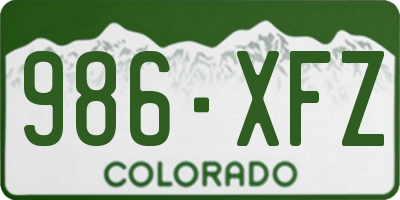 CO license plate 986XFZ