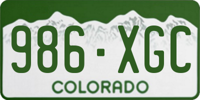 CO license plate 986XGC