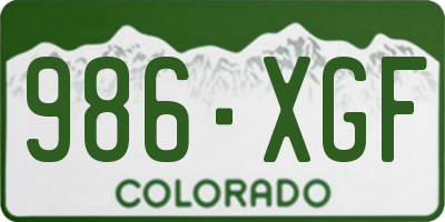 CO license plate 986XGF