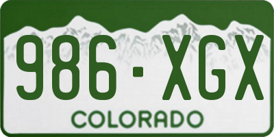 CO license plate 986XGX
