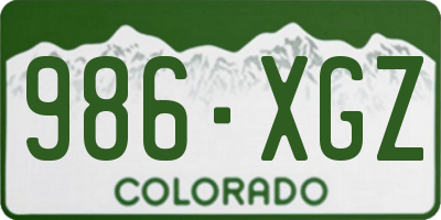 CO license plate 986XGZ