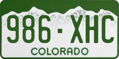CO license plate 986XHC