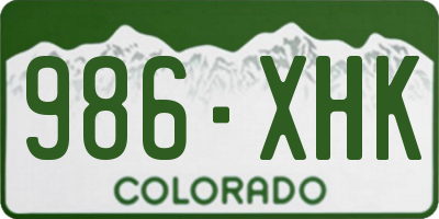 CO license plate 986XHK