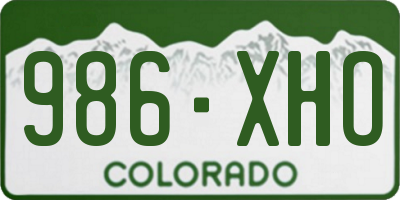CO license plate 986XHO