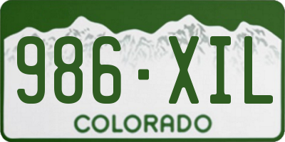 CO license plate 986XIL