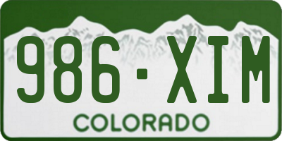 CO license plate 986XIM