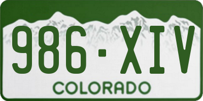 CO license plate 986XIV