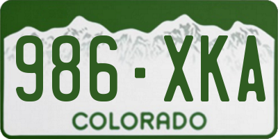 CO license plate 986XKA