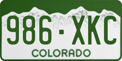 CO license plate 986XKC