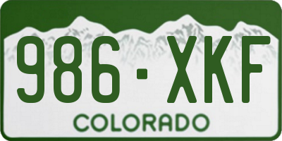 CO license plate 986XKF