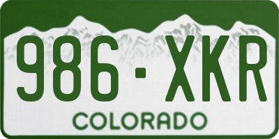 CO license plate 986XKR