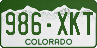 CO license plate 986XKT
