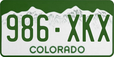CO license plate 986XKX