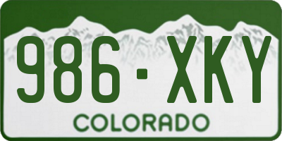 CO license plate 986XKY