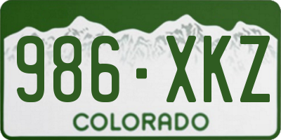 CO license plate 986XKZ