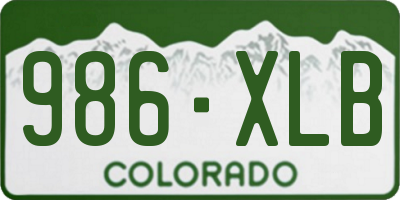 CO license plate 986XLB