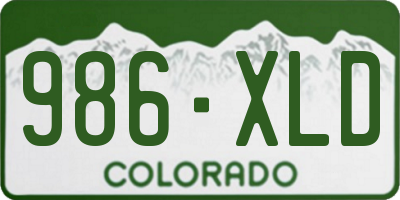 CO license plate 986XLD