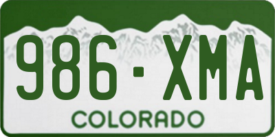 CO license plate 986XMA