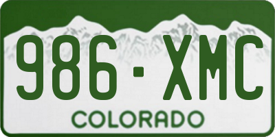 CO license plate 986XMC