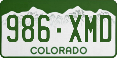 CO license plate 986XMD