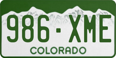CO license plate 986XME