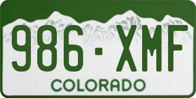 CO license plate 986XMF