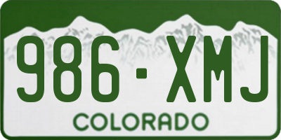 CO license plate 986XMJ