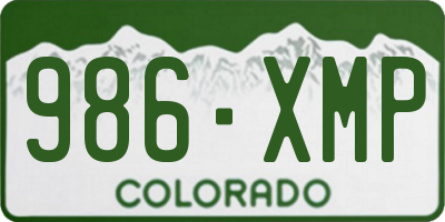CO license plate 986XMP