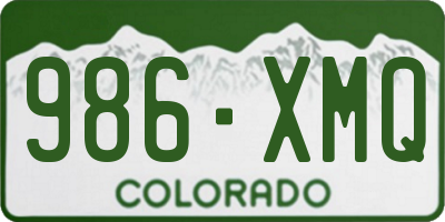 CO license plate 986XMQ