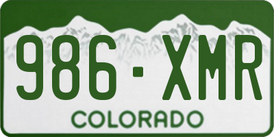 CO license plate 986XMR