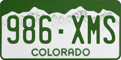CO license plate 986XMS