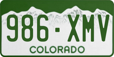 CO license plate 986XMV