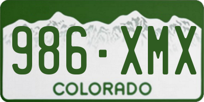 CO license plate 986XMX