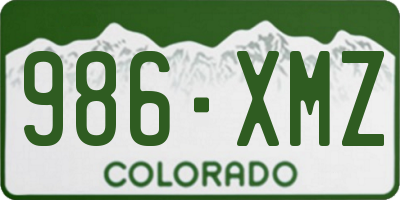CO license plate 986XMZ