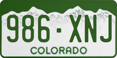 CO license plate 986XNJ