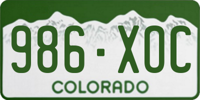 CO license plate 986XOC